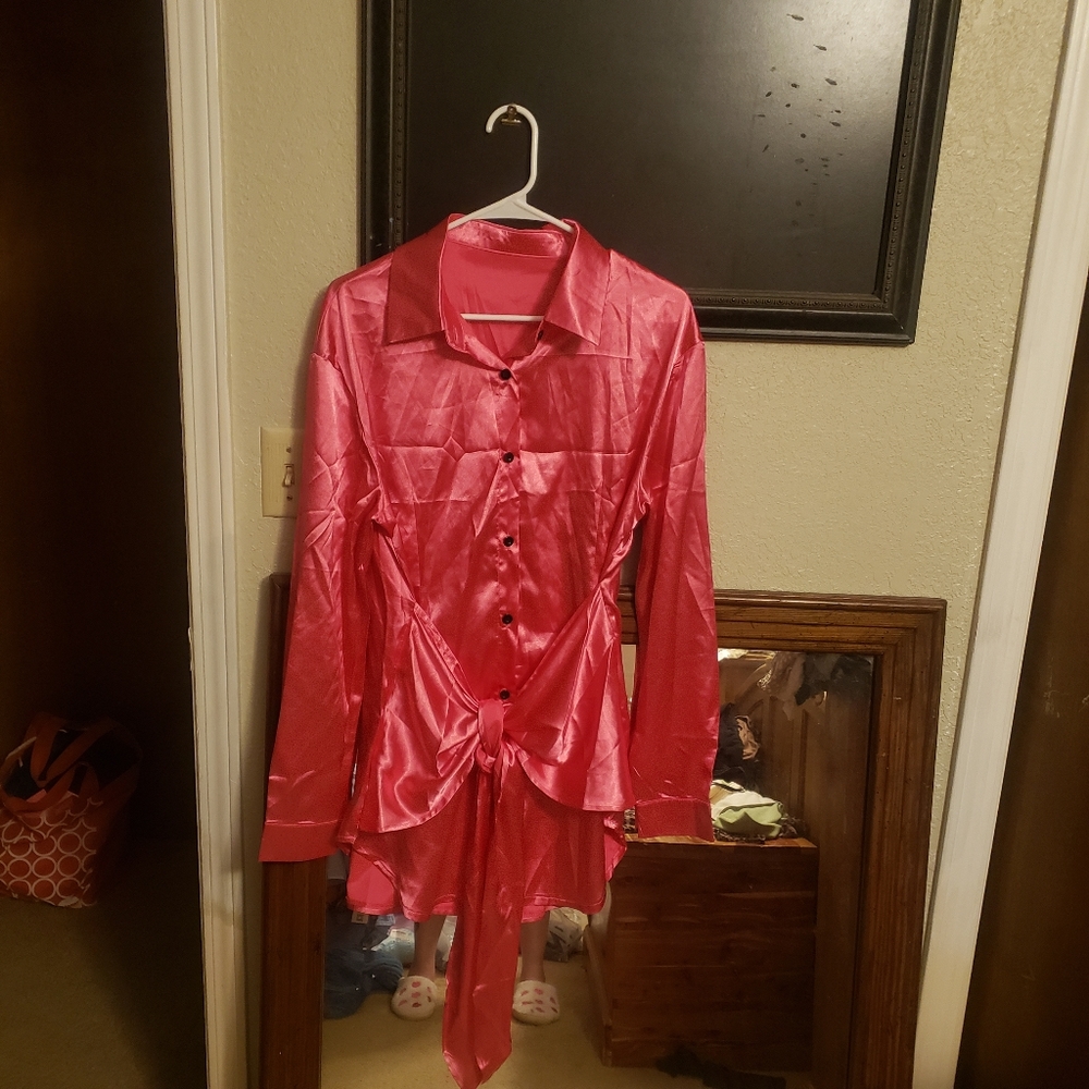 Pink mini wrap dress